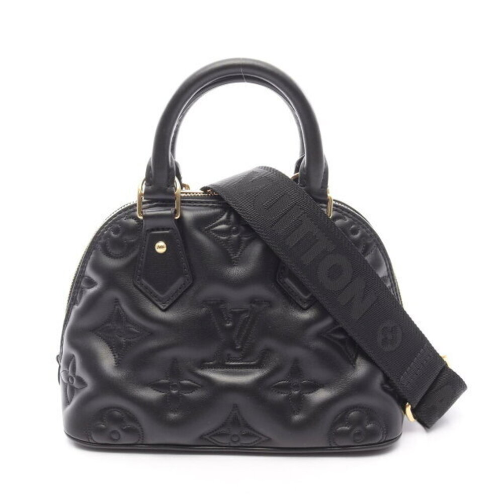 Louis Vuitton Alma Bubble Handbag Leather Black